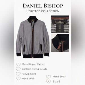Daniel Bishop Heritage Collection Zip Front Sweater Jacket Striped Men’s Small